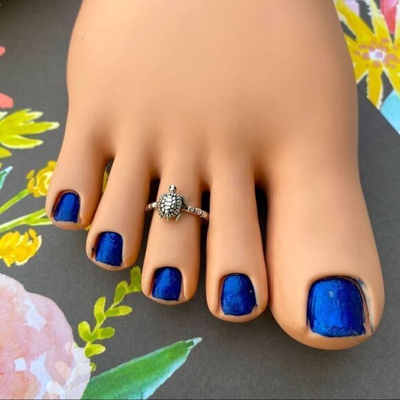 Turtle Sterling Silver Toe Ring - Picture 1 of 4